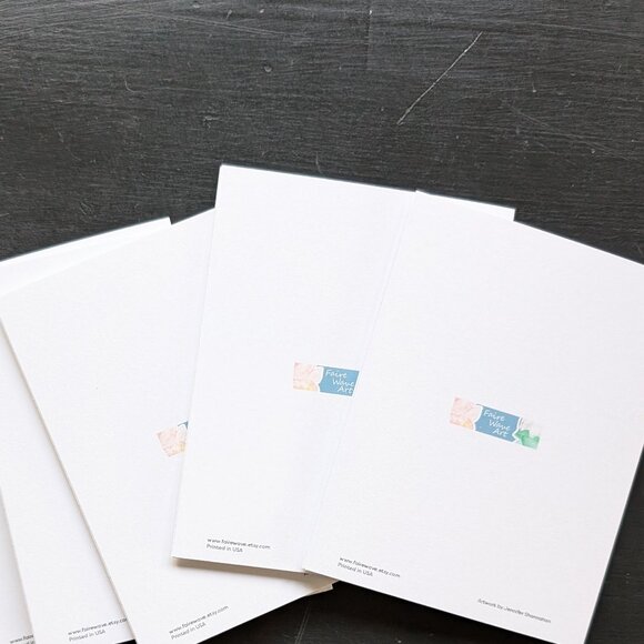 Spooky Season is Upon Us - Set of 5 Watercolor Print Cards and Envelope Seals - Picture 6 of 8